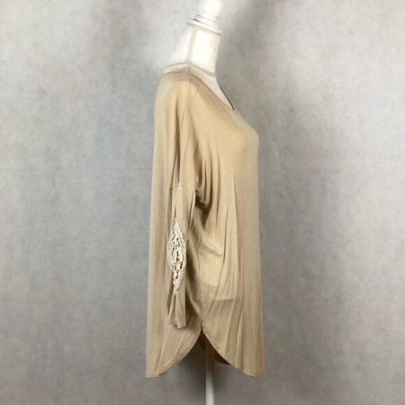 Sz L Bellamie Beige Lace Detail Top - Picture 2 of 7